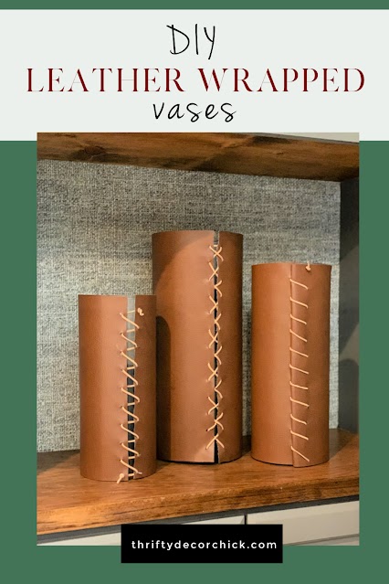 leather wrapped vase knock off