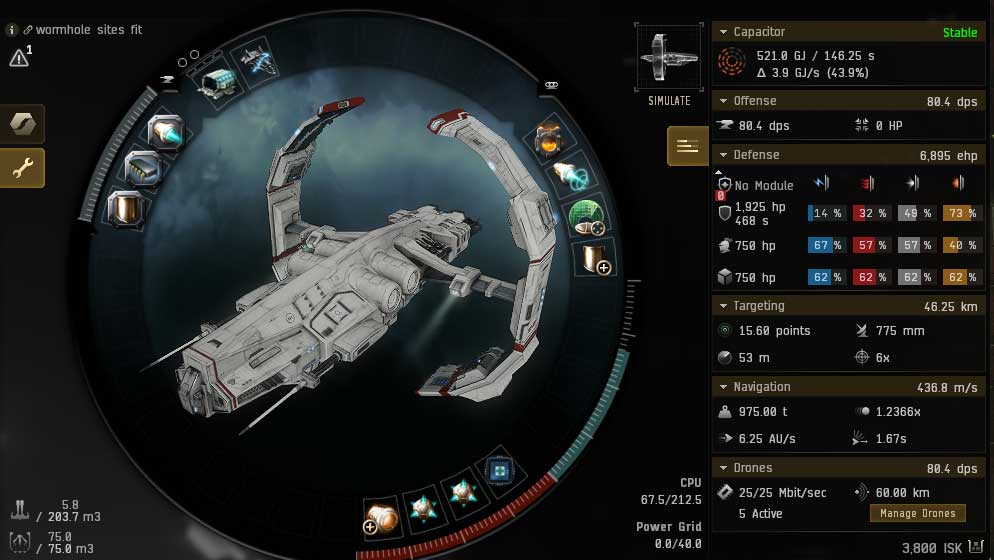 EVE Online Mission astero wh fit