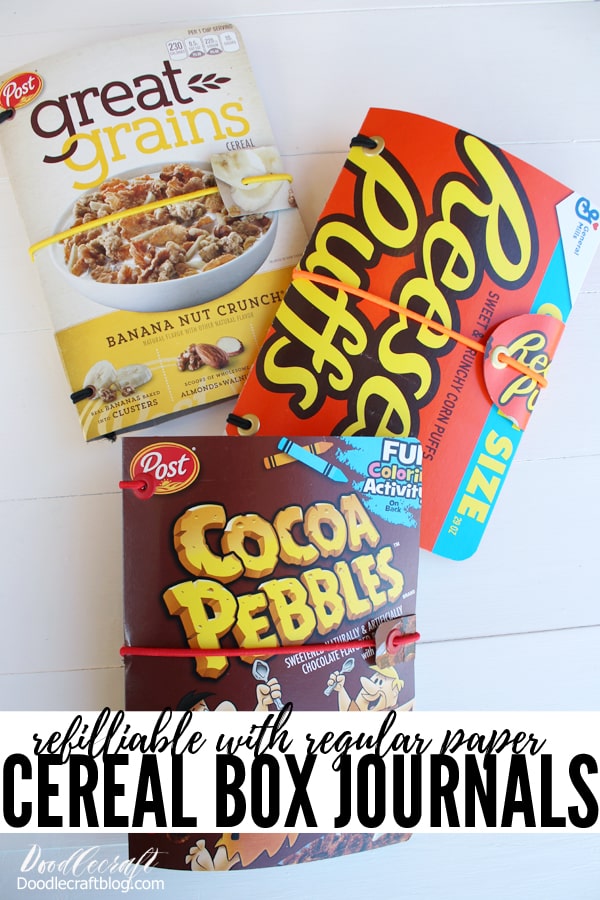 Cereal Box Refillable Journals Upcycled Craft DIY!