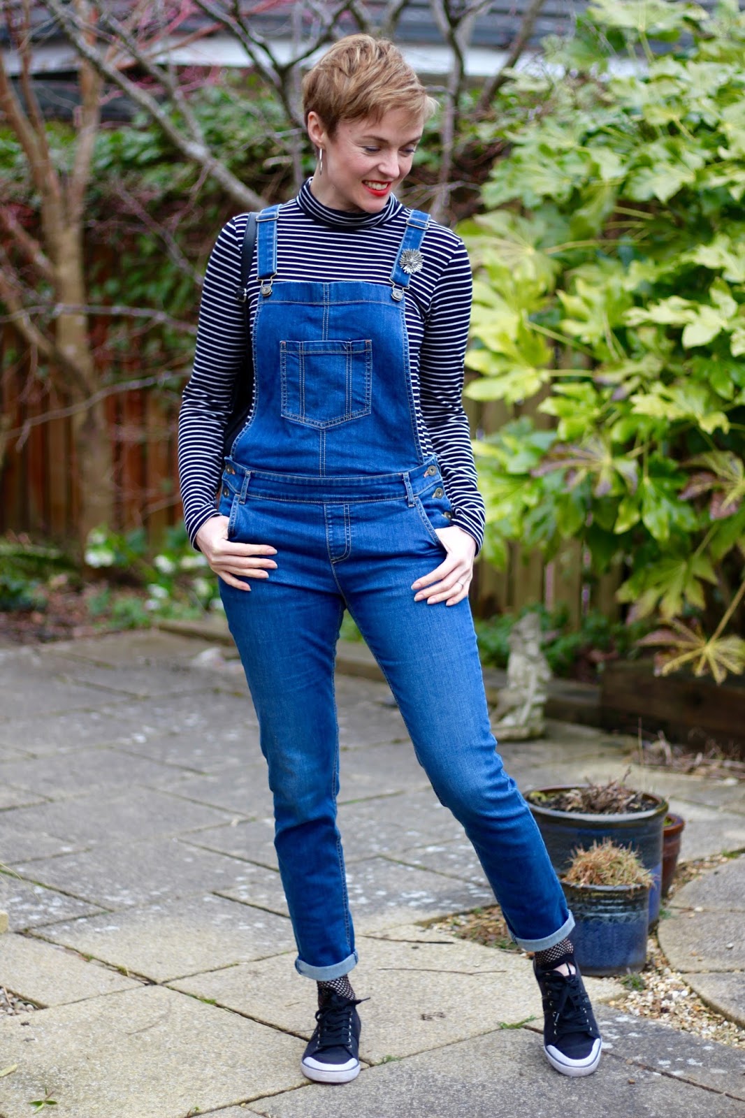 Dungarees, Stripes, Hoops, Fishnet and Short Hair, over 40 | Fake Fabulous
