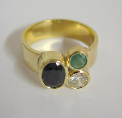 Diamond, Sapphire and Emerald Ring
