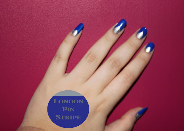 blue chevron nails london pin