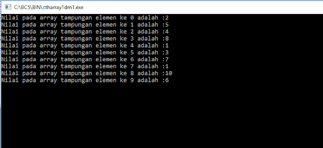Contoh Array satu Dimensi satu - MEGAWATI SINAGA
