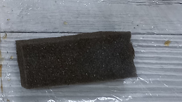 Sponge used to dab coffee Sponge used to dab coffee
