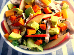 Healthy Salad Formula - Shredded Chicken & Sweet Potato Salad:  A wonderfully crisp and light salad bursting with fall flavors! - Slice of Southern