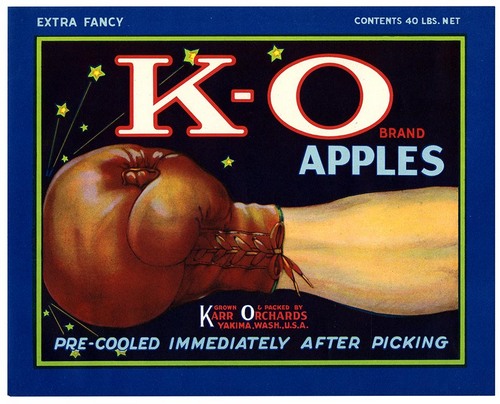 K-O Brand Apples fruit crate label from California Historical Society on Flickr Commons