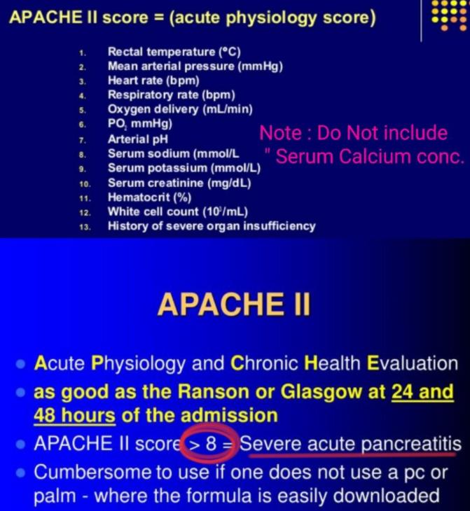 APACHE score for Acute Appendicitis