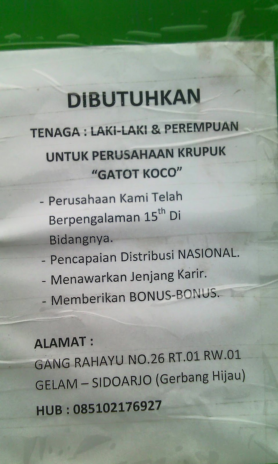 Find Job Surabaya Gresik Sidoarjo Juni 2016