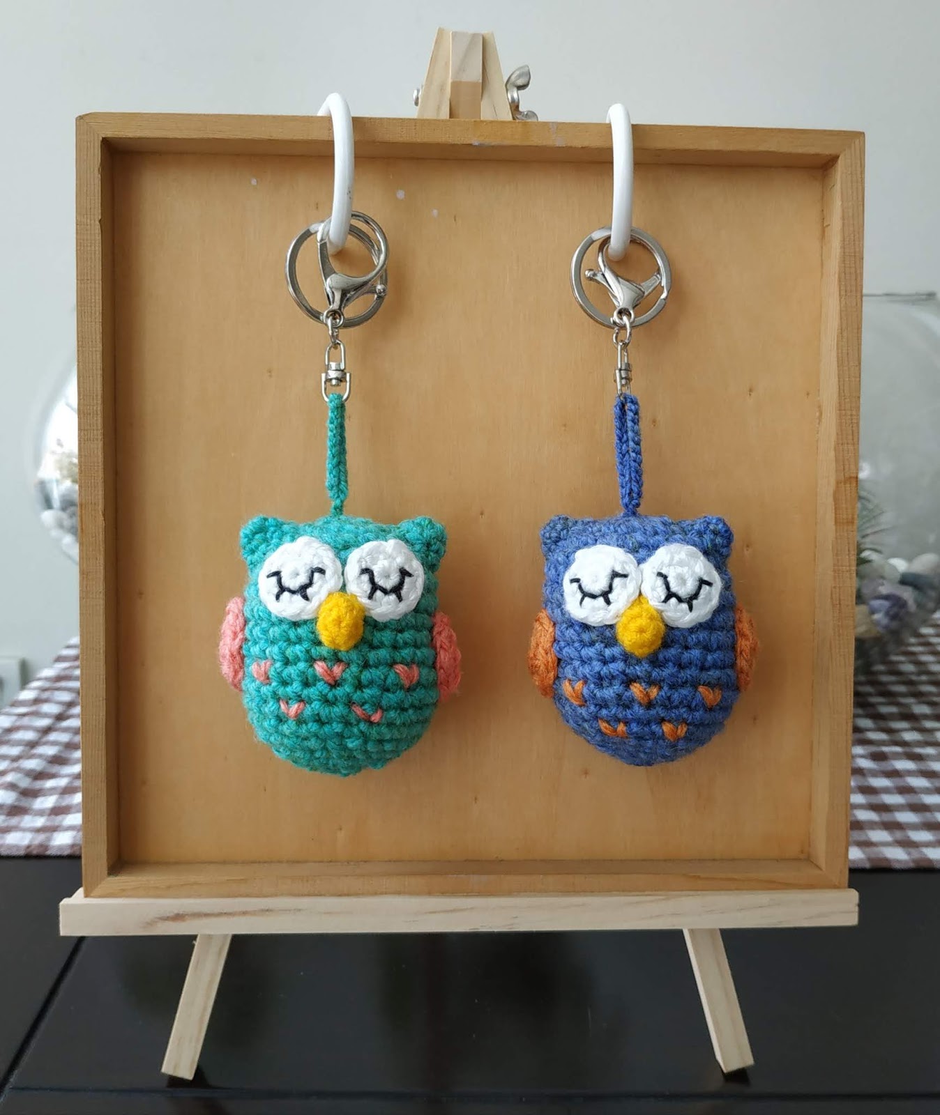 Colourful Hobby Crochet Owl Keychain