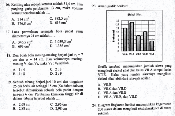 Matematika SMP Kelas 9 Contoh soal Pas Matematika Kelas 9