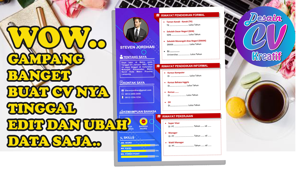 cara mudah buat cv lamaran kerja www.desaincvkreatif.com