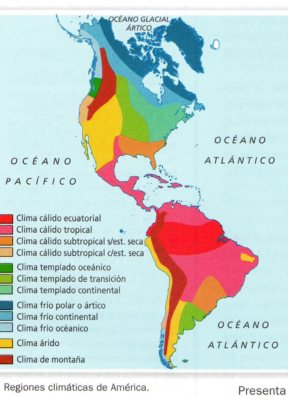 Nova Geografía: Cuencas hidrográficas y climas de América
