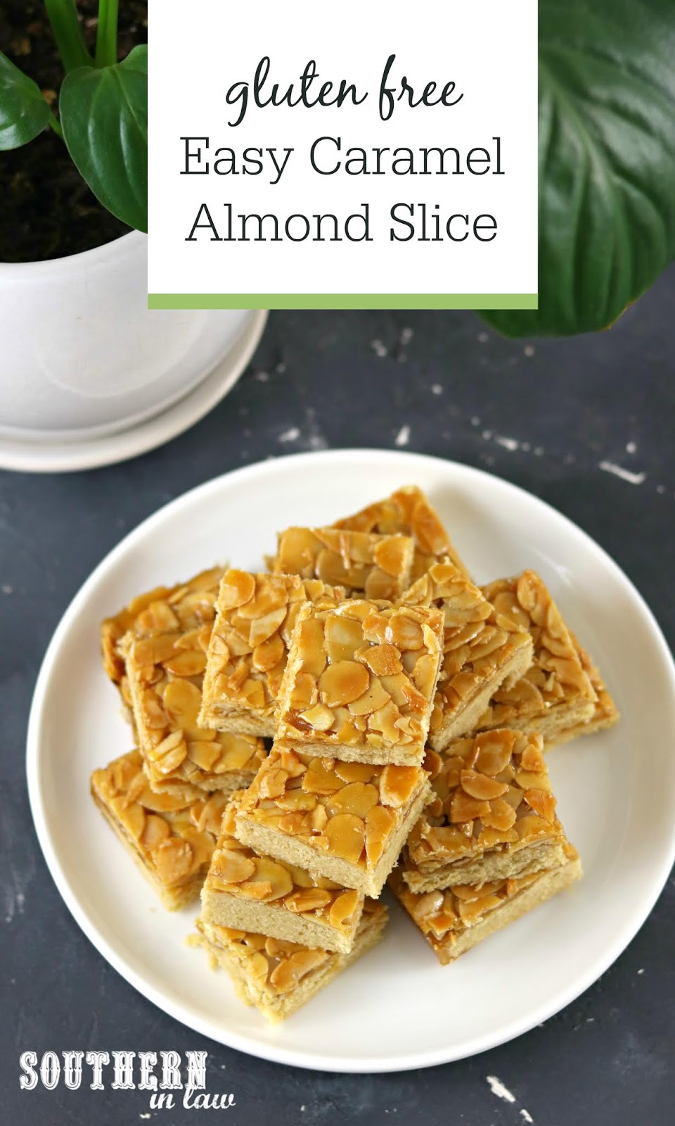 Southern In Law: Recipe: Easy Caramel Almond Slice (Gluten Free)