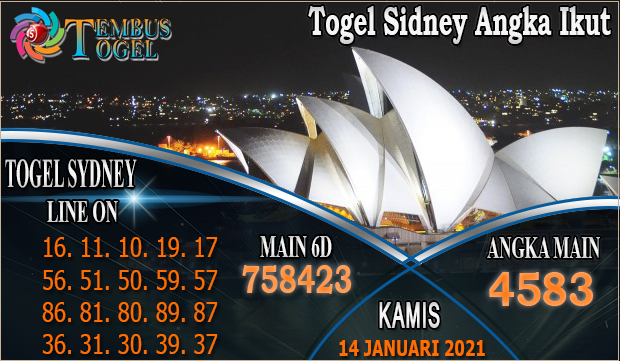 Togel Sidney Angka Ikut Hari Kamis 14 Januari 2021