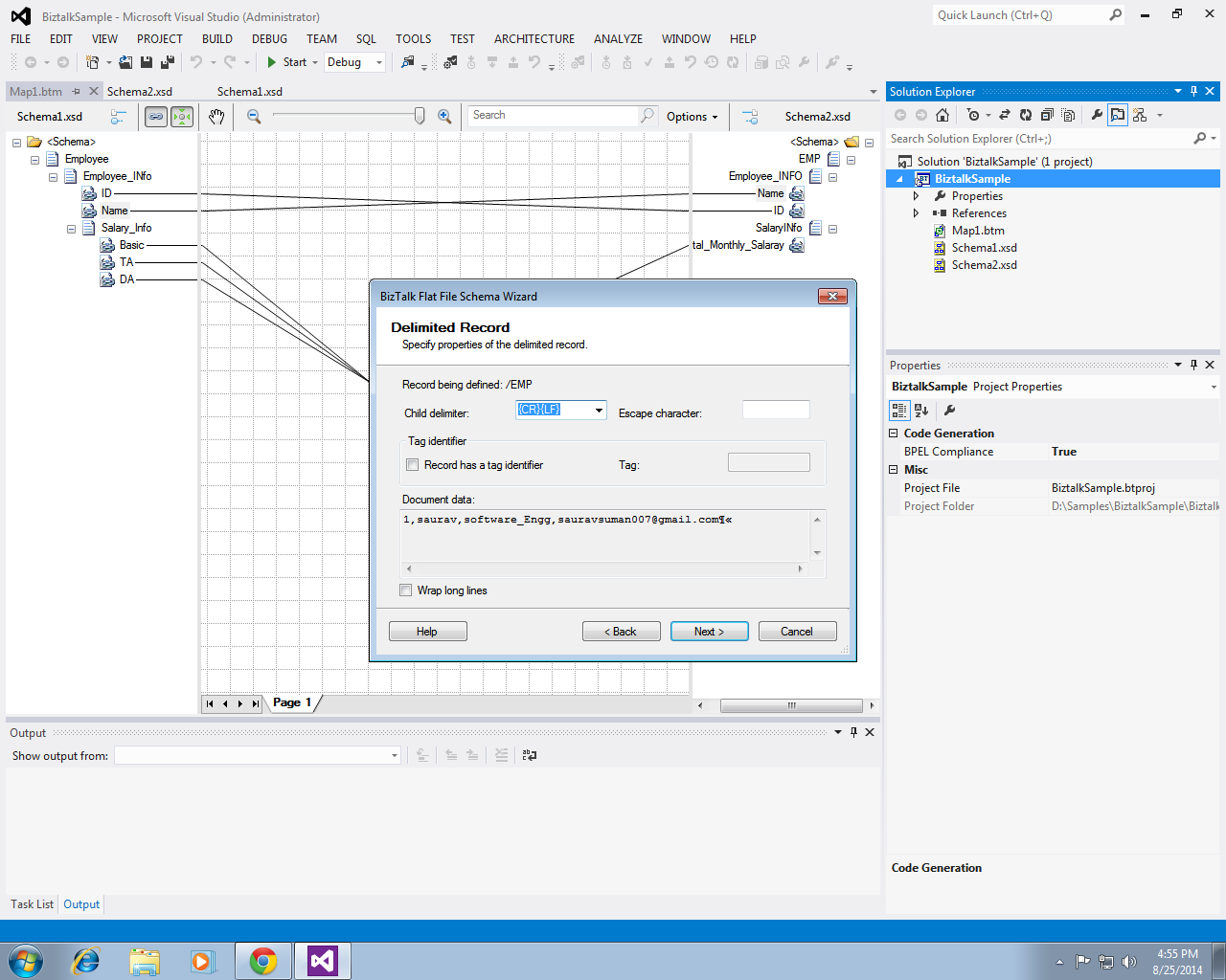 To Saurav Suman's Blog. Creating a flat file schema through a