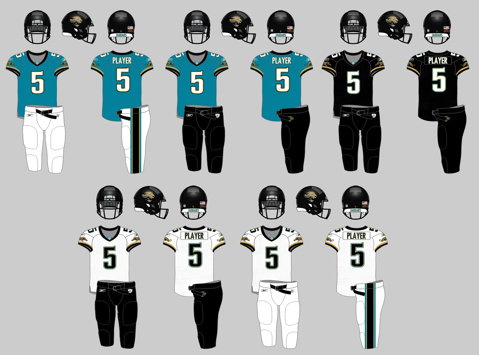 Jacksonville Jaguars Uniform Tracker YearByYear