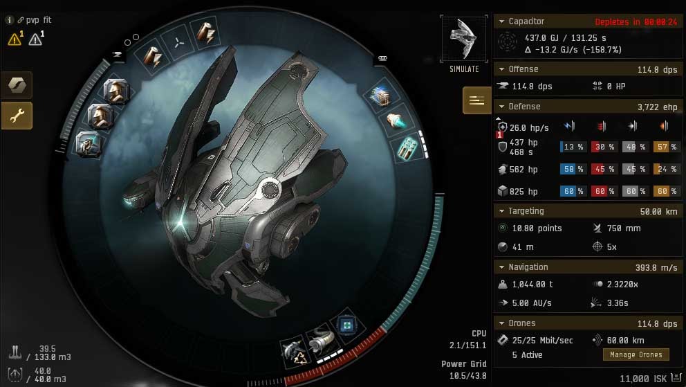 EVE Online Mission tristan pvp fit