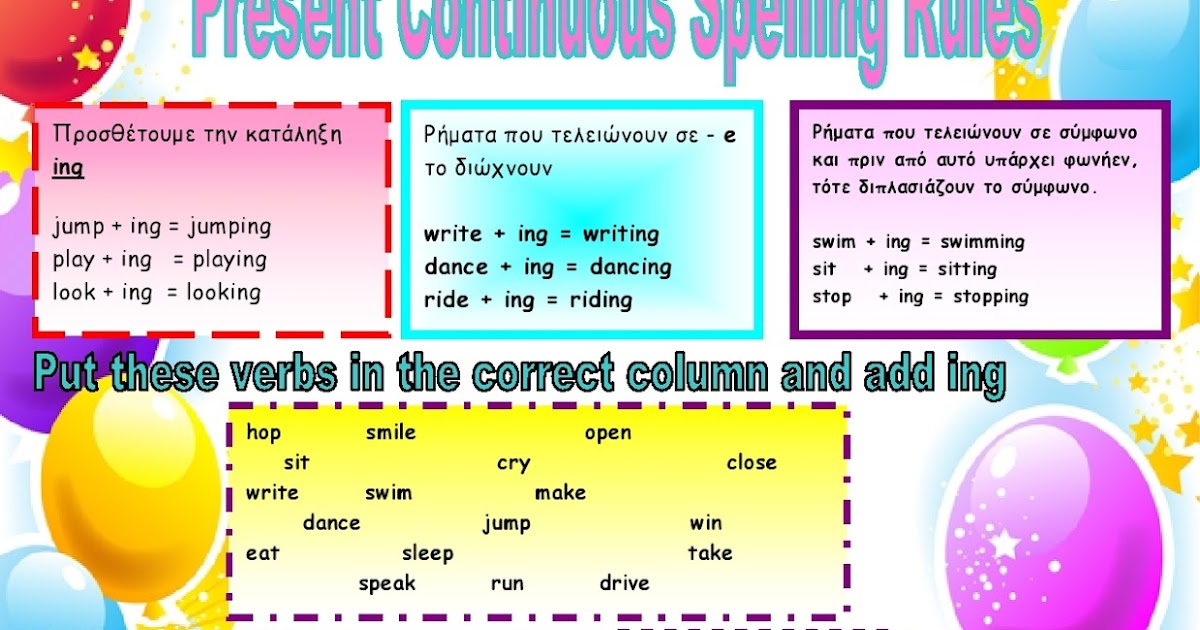 A+ Excellent Present continuous Tense