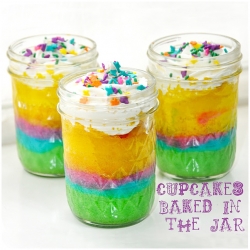 Cupcakes baked in a jar