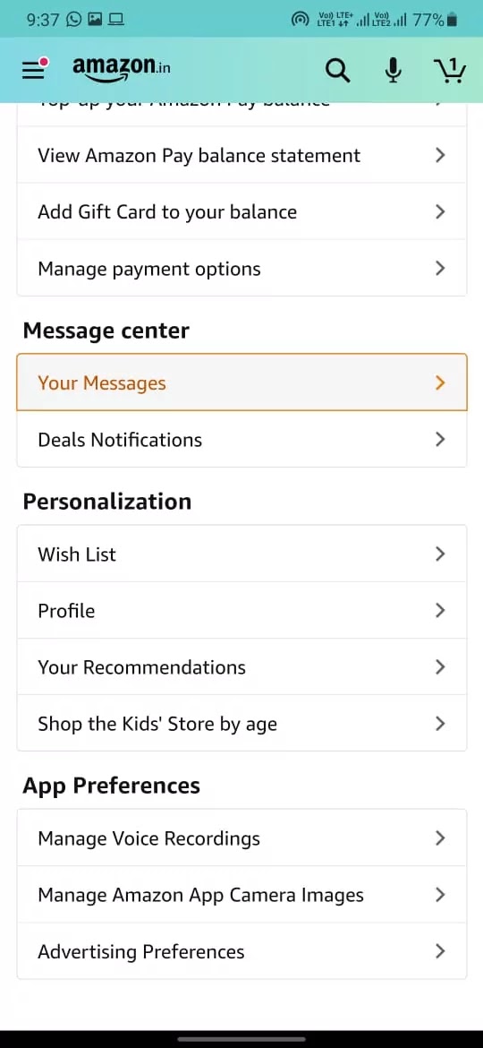 how do i send a message to amazon?