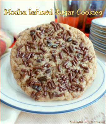 Mocha Infused Sugar Cookies takes a favorite snack to a whole new flavor level. | Recipe developed by www.BakingInATornado.com | #recipe #cookies