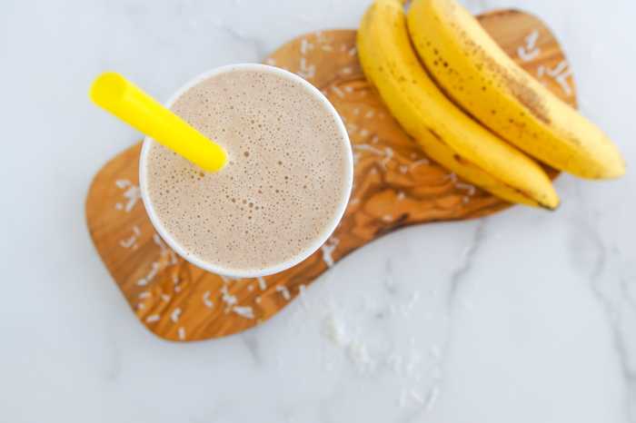 Coconut Butter-Banana Smoothie: a satisfying smoothie that's gluten-free, dairy-free, and free of added sugars
