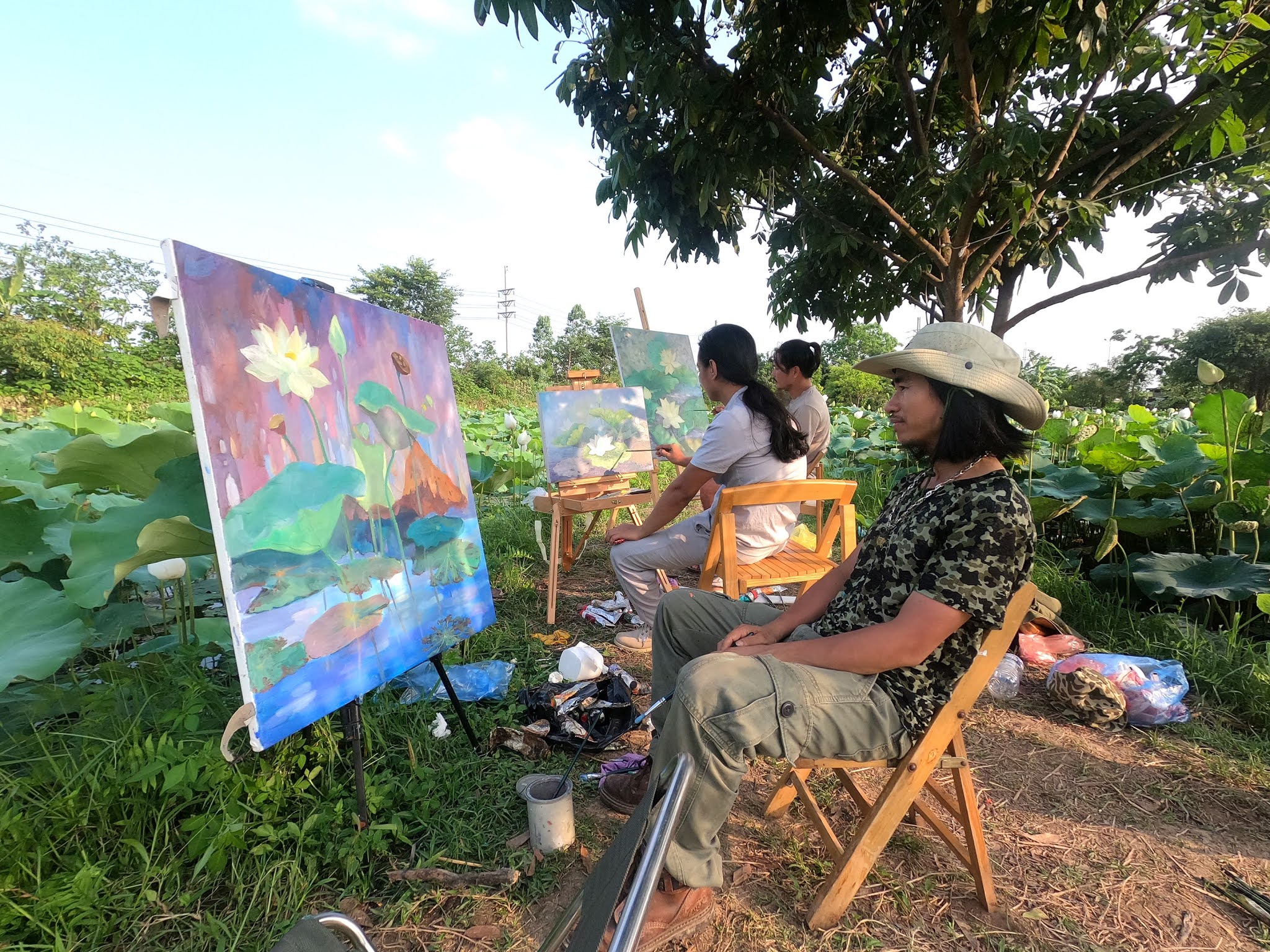 Vẽ trực họa sáng tác thực tế ngoài trời 2021 | Học vẽ tranh phong cảnh,  tranh tường 3d, dạy online miễn phí tại Hà Nội