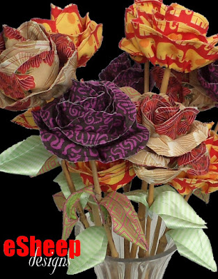 Fabric Flowers crafted by eSheep Designs