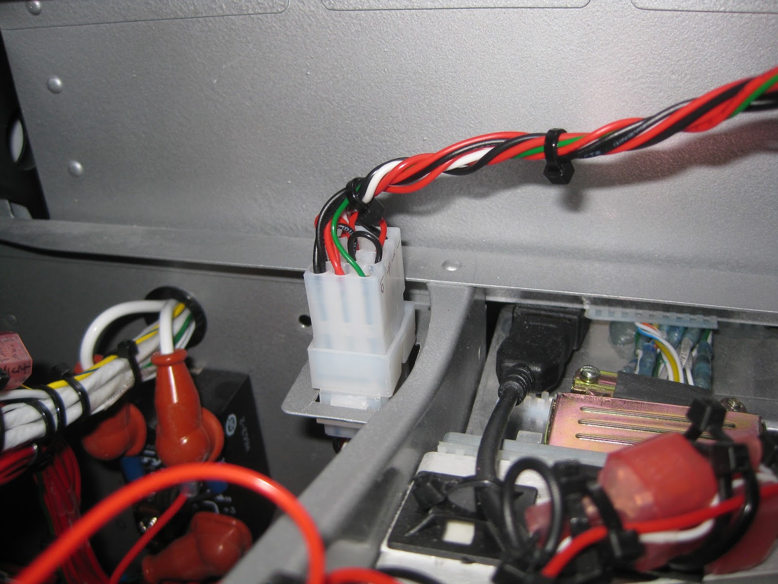 E's Van's RV-14A: Avionics: Canopy harness, switch and fan wiring.