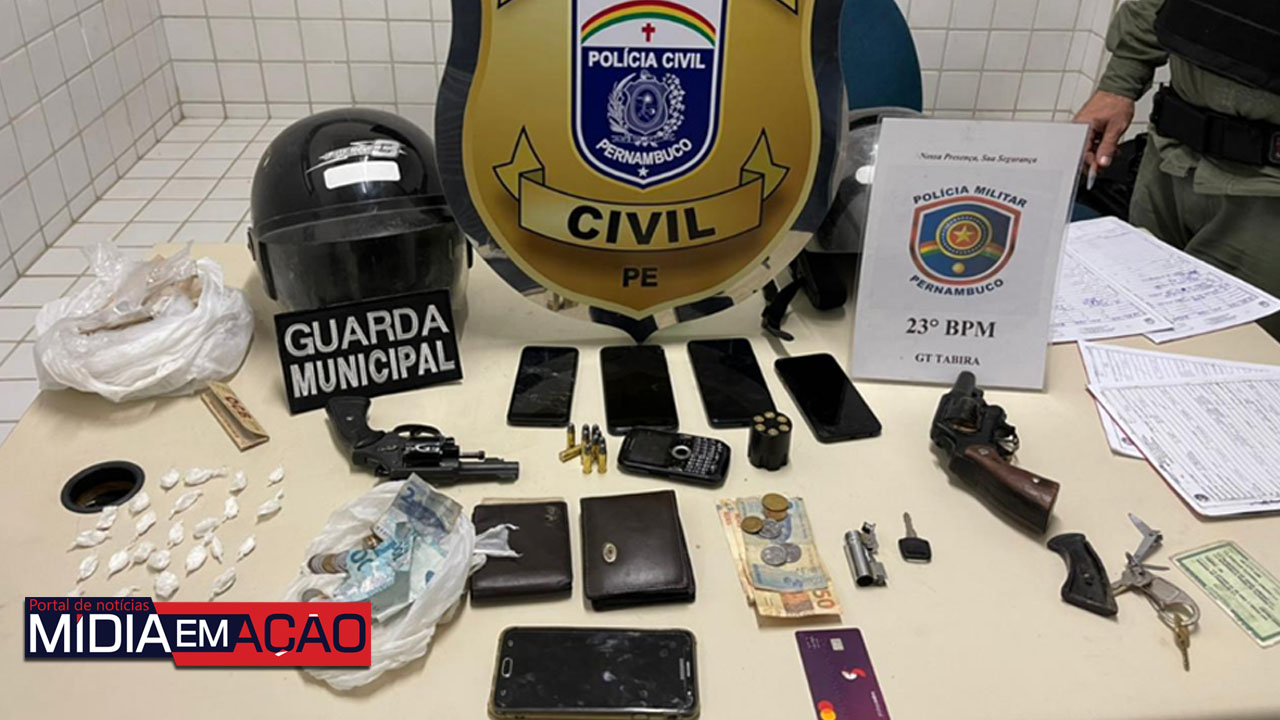 Suspeitos de homicídios em Tabira são presos com armas, drogas e dinheiro