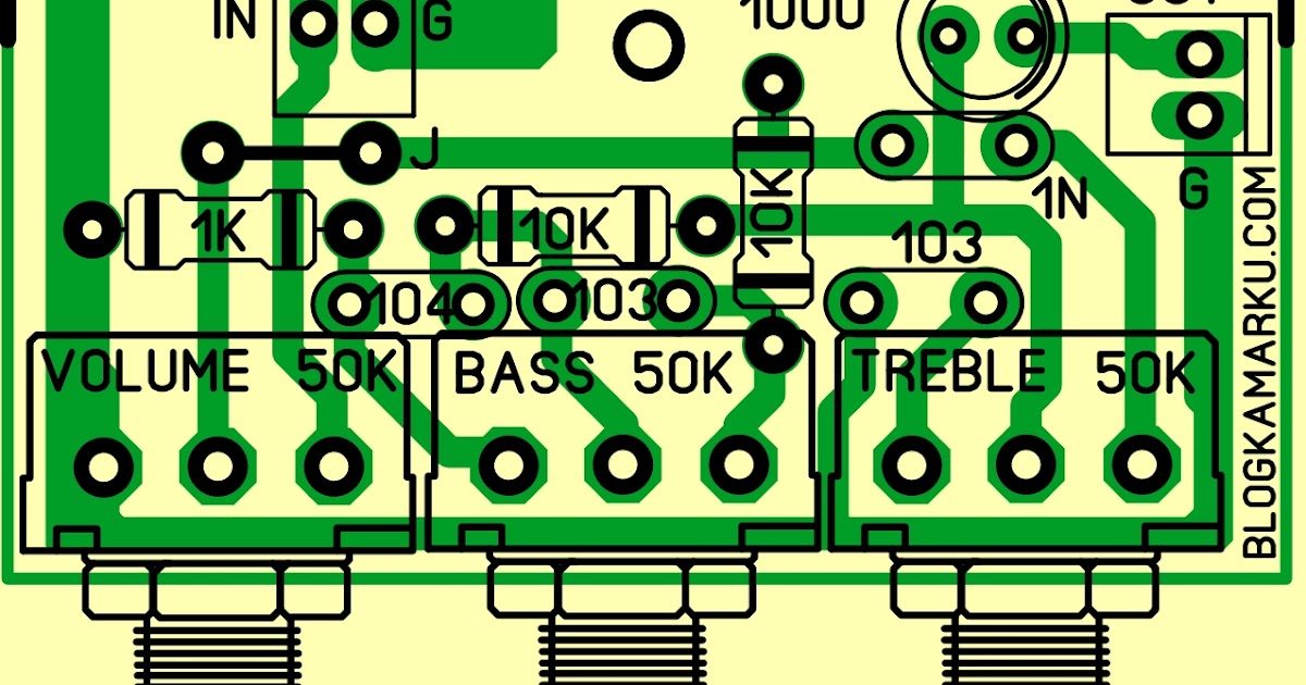 tone control mono Passive Layout PCB untuk Audio BLOGKAMARKU