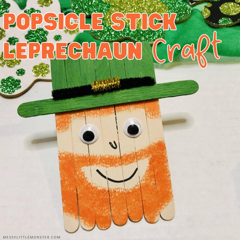 Popsicle stick leprechaun craft Messy Little Monster