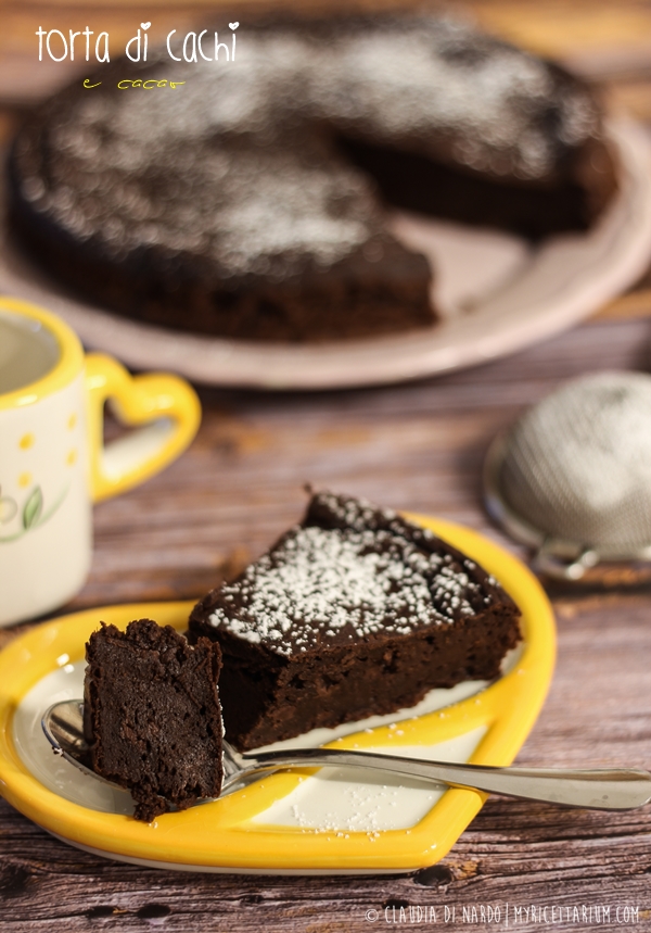 Torta di cachi e cacao cremosa