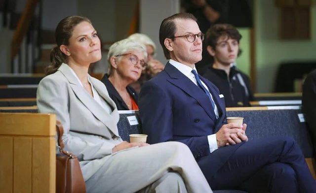 Crown Princess Victoria carried Little Liffner crossbody bag. Crown Princess Victoria wore blazer and pants from By Malina