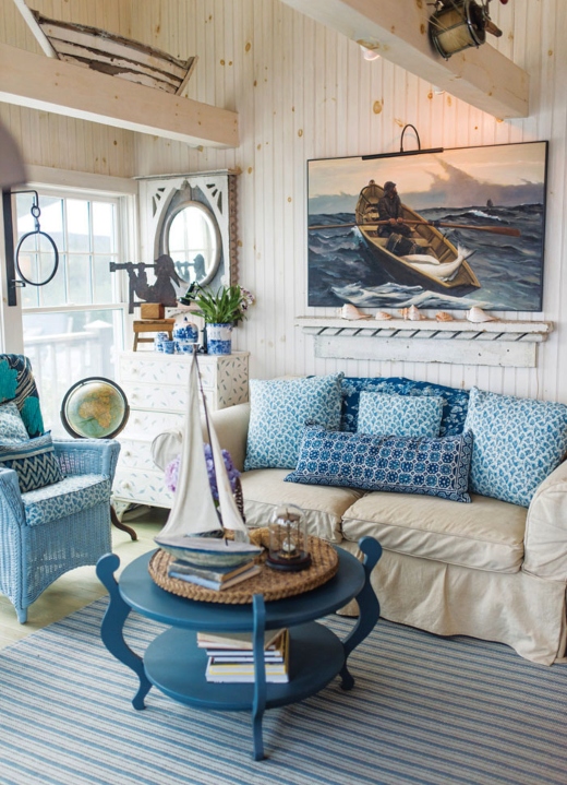 28 Blue Living Room Design & Decor Ideas with a Coastal Theme