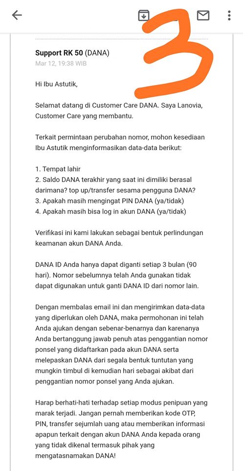 Login dana dengan email