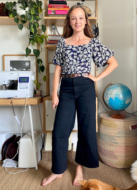 Diary of a Chain Stitcher: Stitch Witch Patterns Tudor Blouse in Floral Rayon Challis from The Fabric Store with Megan Nielsen Dawn Jeans