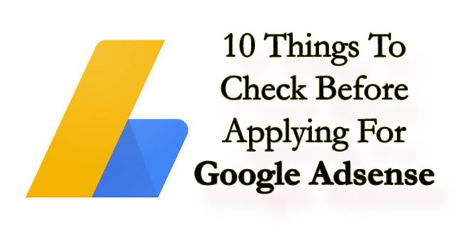 before applying for google adsense