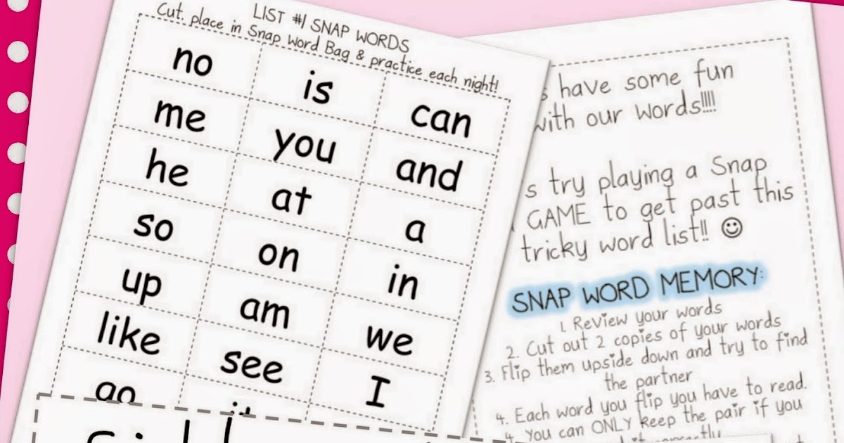 Plain and Simple Primary: SNAP Words! High Frequency Homework Pack