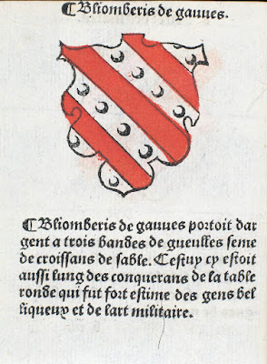 manuscrit français : La devise des armes des chevaliers de la Table ronde - éditeur/imprimeur : F. Regnault - date : 1525 - cote R 11434 - page/feuillet : P.b4v - Bibliothèque de Rennes - Les Champs Libres.