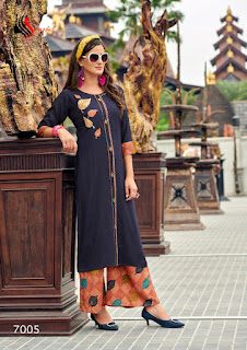 Sawan Creation Dani Vol 7 Reyon Kurtis With Palazzo Collection 