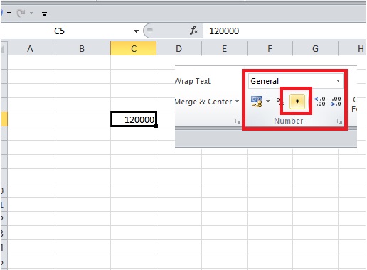 cara membuat titik pada angka di excel