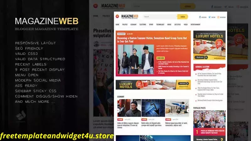 MagazineWeb Blogger Template Free Download paid version. Magazine web Premium Version blogger Template Free Download.
