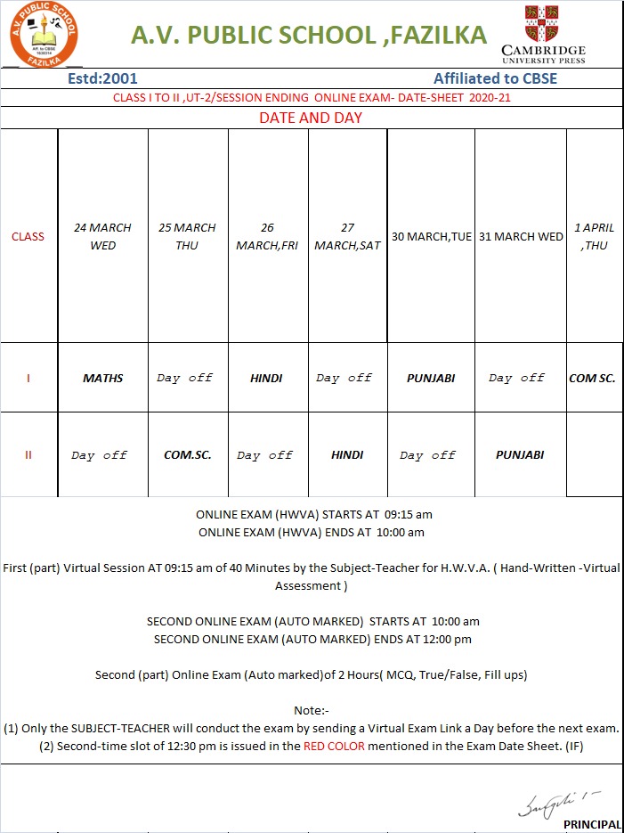 (8) *DateSheets* UT2 FINAL YEAR EXAM 202021
