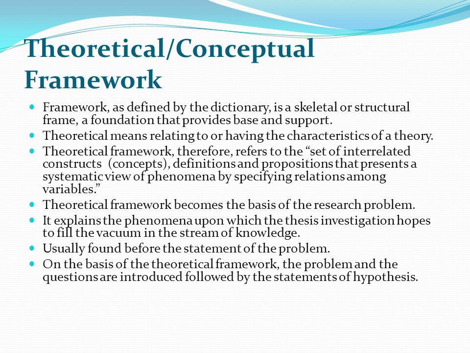 theoretical framework in research slideshare