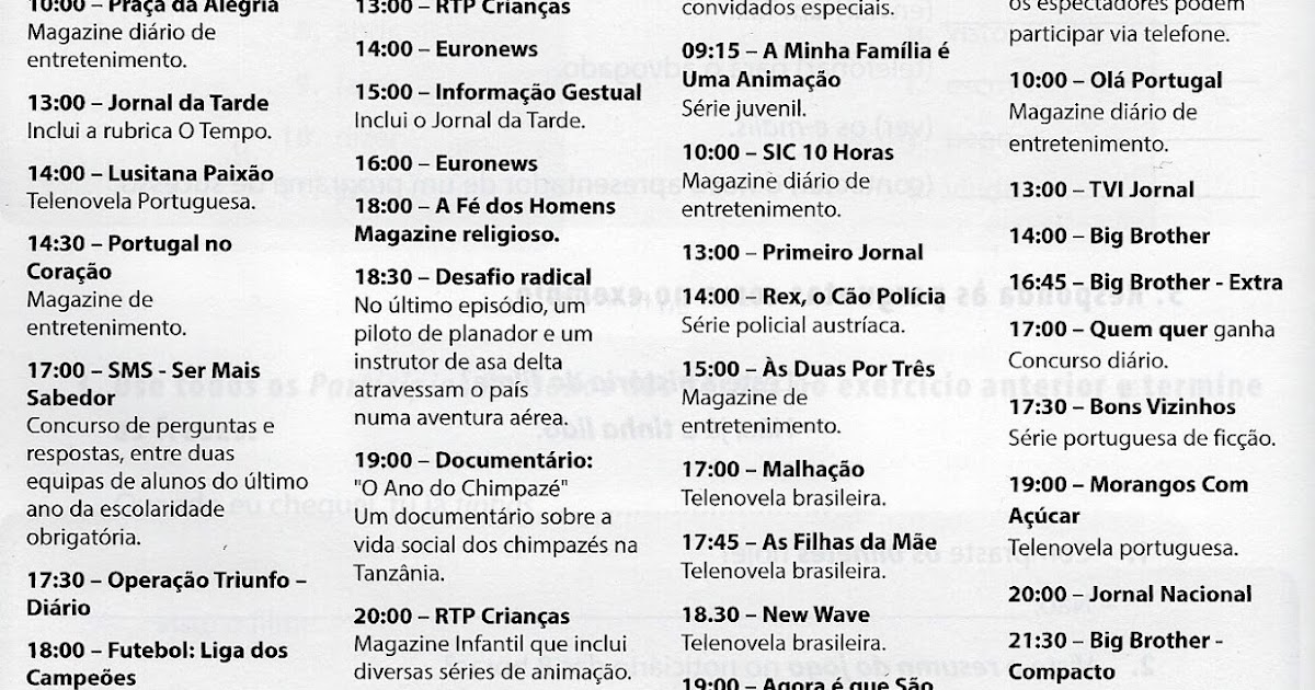 Falamos e Aprendemos Português: A programação dos quatro principais ...