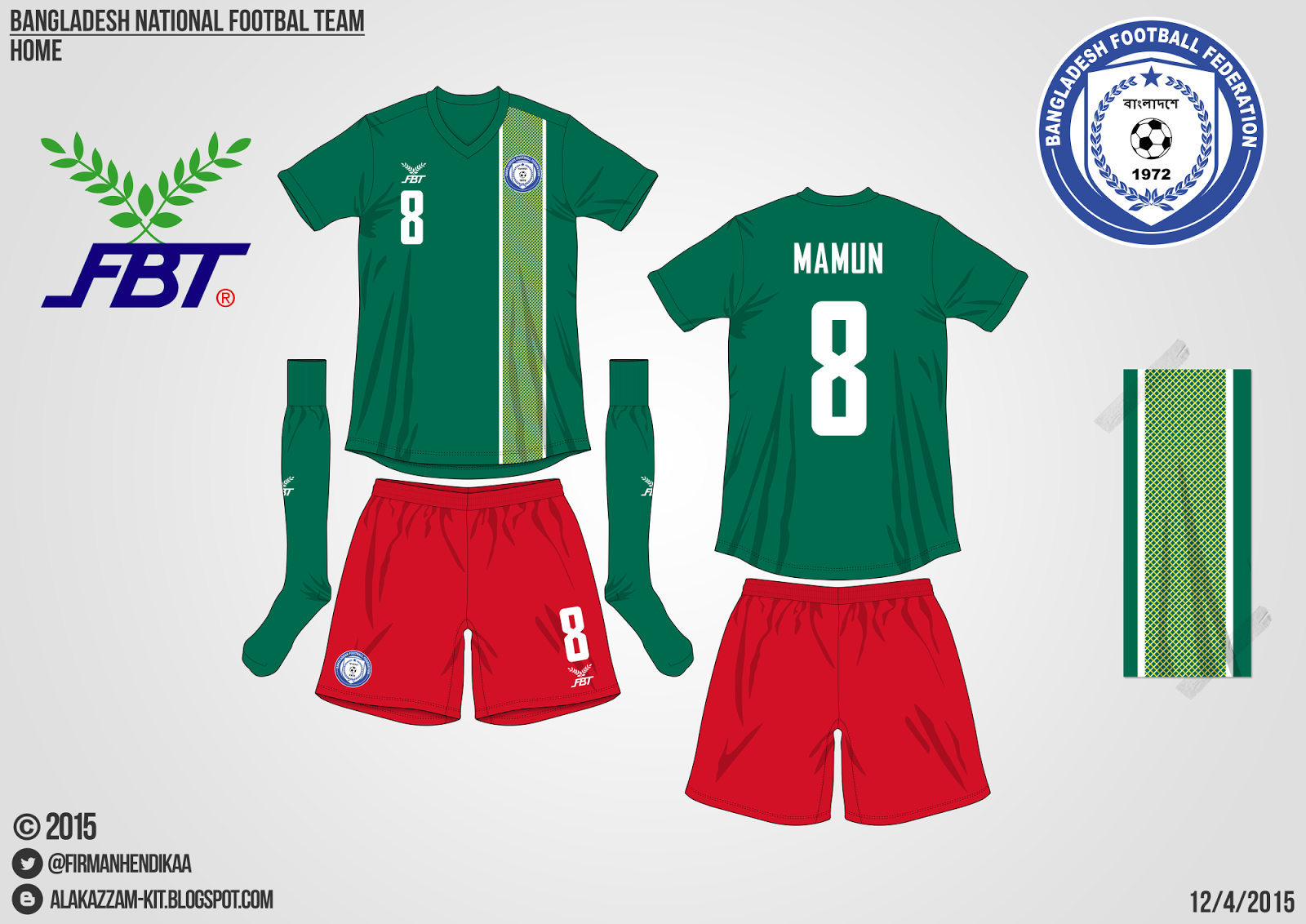 Bangladesh National Football Team Fantasy Home Kit (FBT) Alakazzam