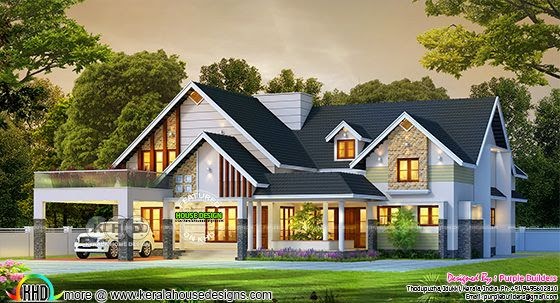 Single storied 4 BHK house architecture - Kerala Home Design and Floor ...