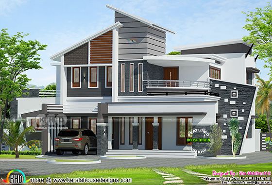 2787 square feet 5 bedroom ultra modern Kerala home plan