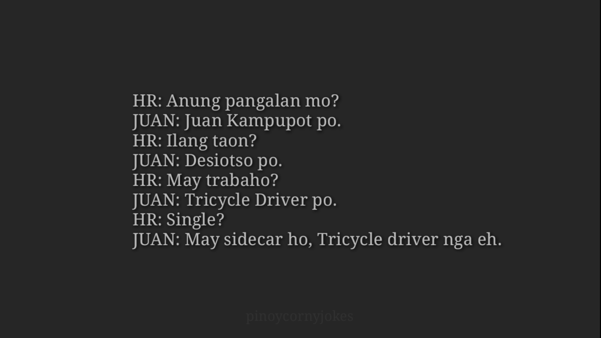 Filipino Jokes - Tricycle Driver
